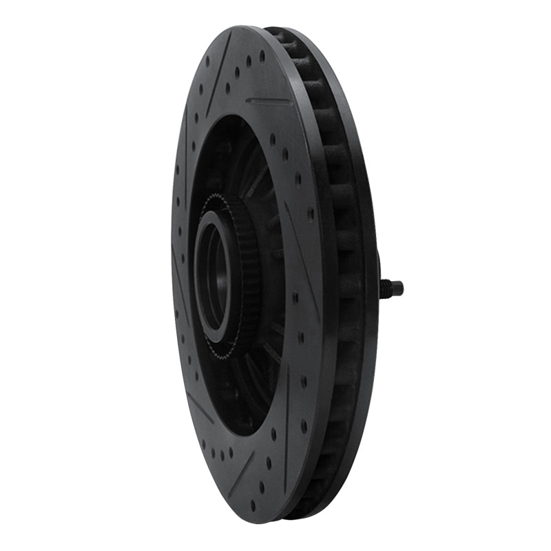 Ford Expedition Brake Rotor (1) - Front Right - R1 Concepts - Drilled & Slotted - Black - `97-`00